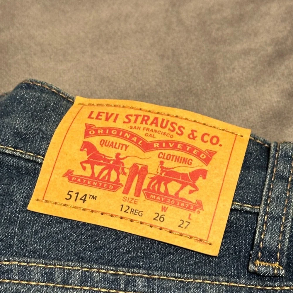 Levis 514 Straight Performance Jeans Boys Size 12 Reg 26x27 Medium Wash Denim